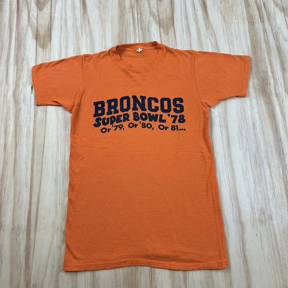 True Vintage Broncos Super Bowl 1978 Orange Short Sleeve T-Shirt Fits S